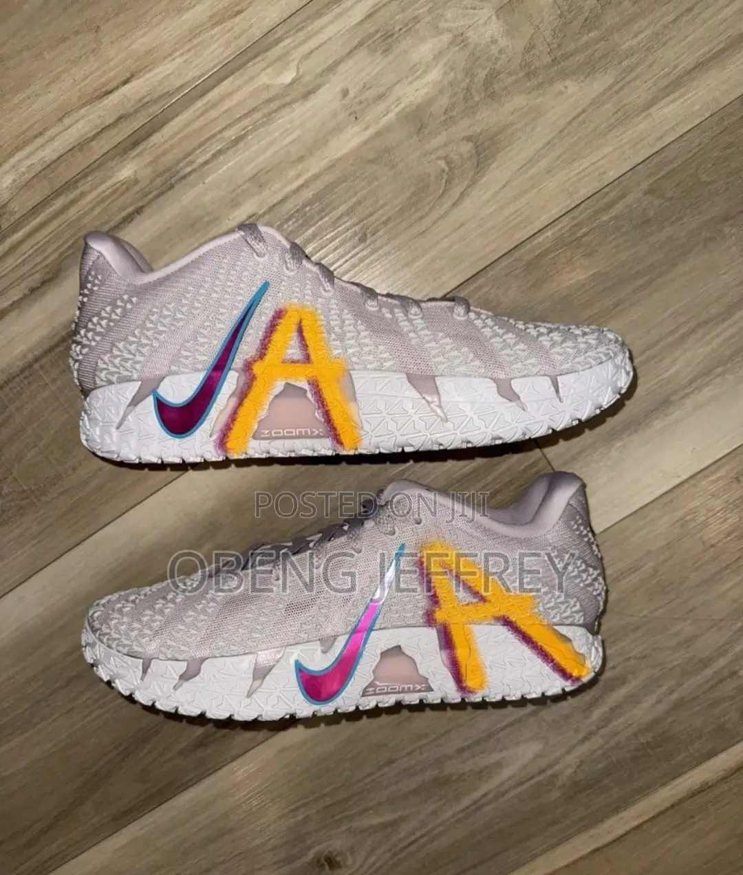 Original Nike JA 3 EYBL Light Gray Upper/Vibrant Pink