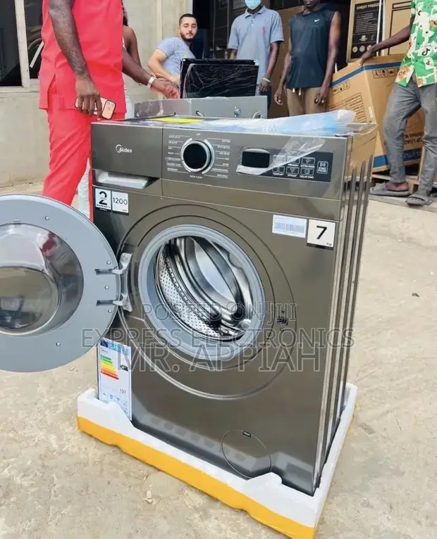 7kg Front Load Washing Machine Midea Dark Grey