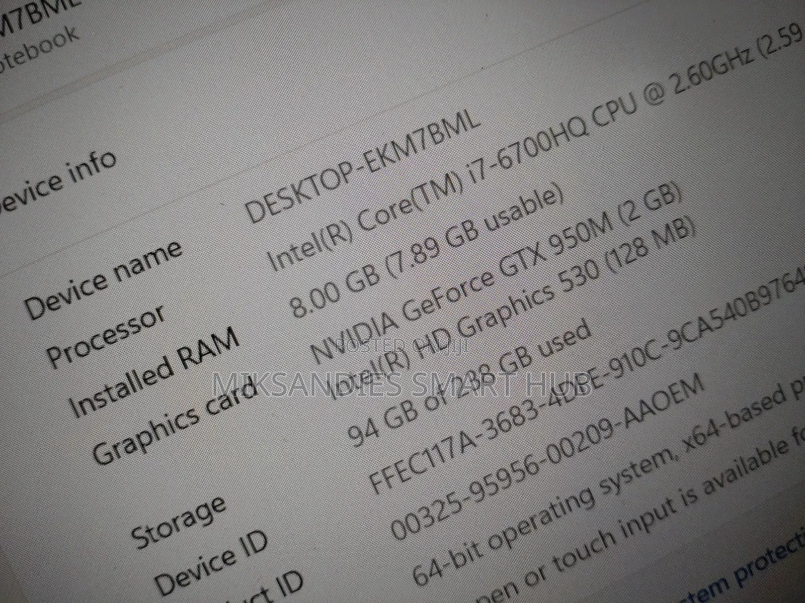 Laptop HP 8GB Intel Core i7 SSD 256GB