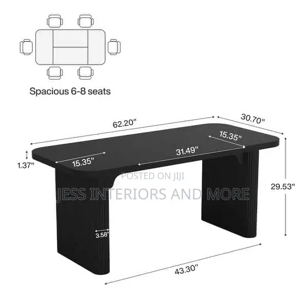 Dining Table for 4-6, (Black)