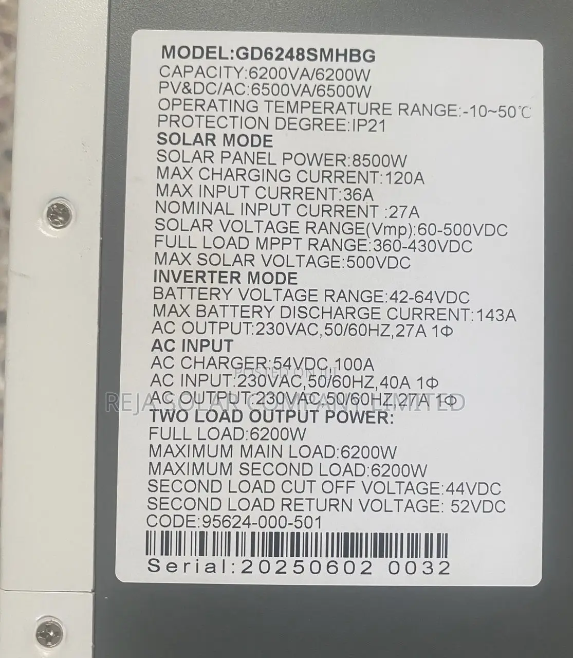 Menshark 6.2kw 48v Solar Hybrid Inverter