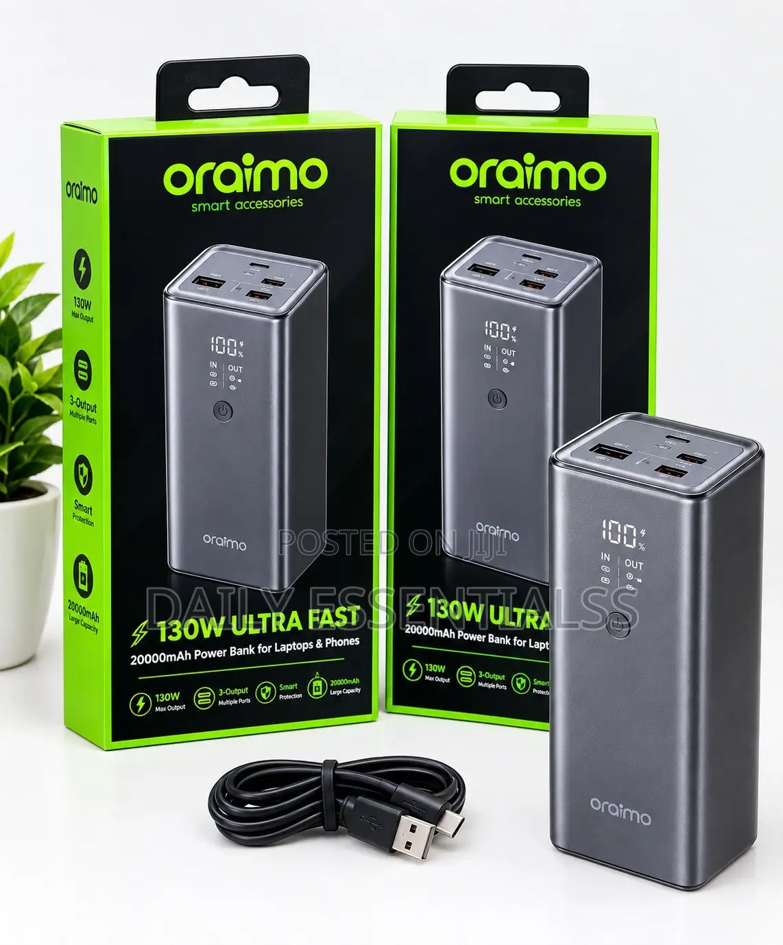 Oraimo 130W Ultra Fast Power Bank 27600mAh