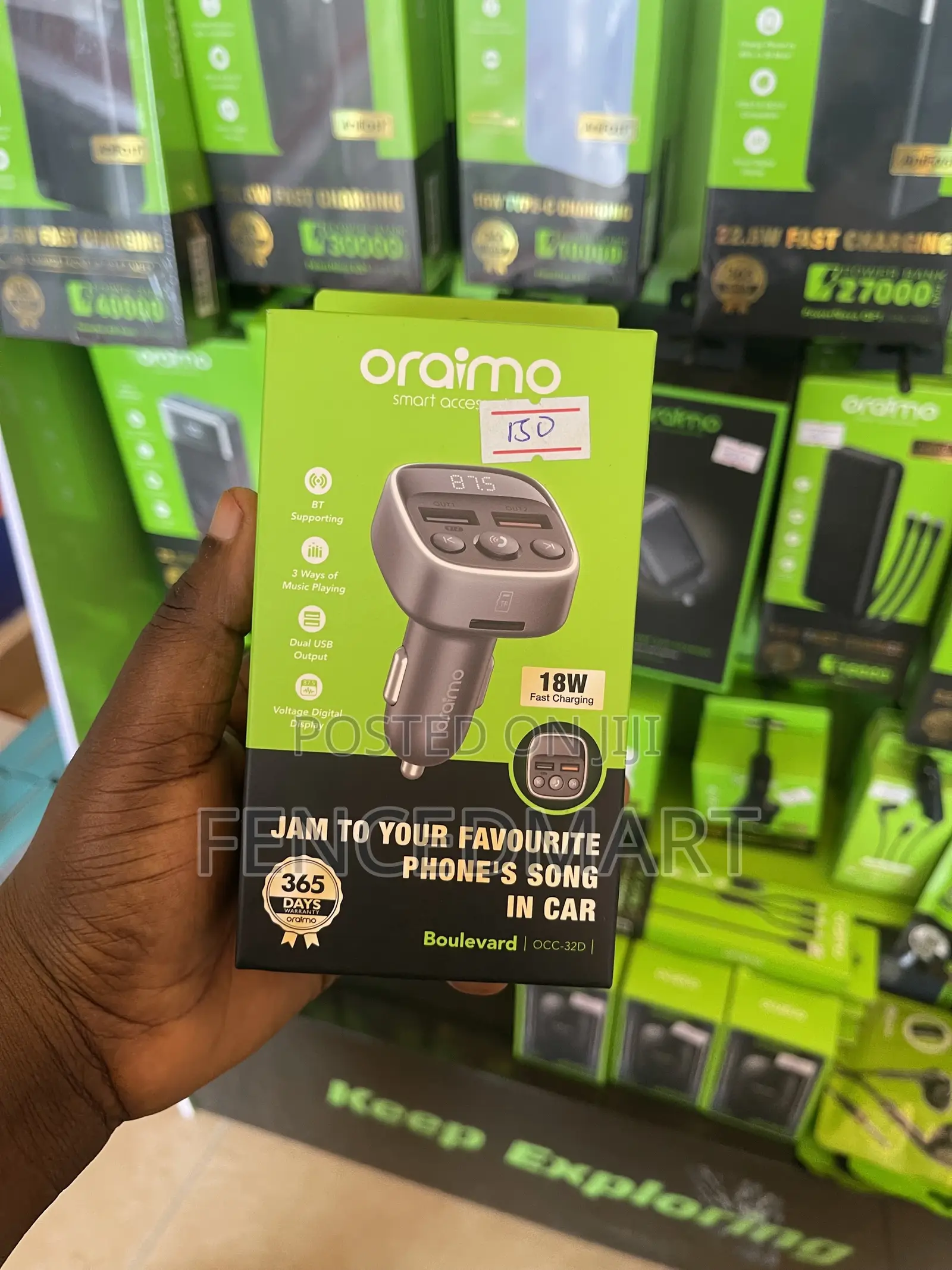 Oraimo Boulevard OCC-320 18W Car Charger Music Player