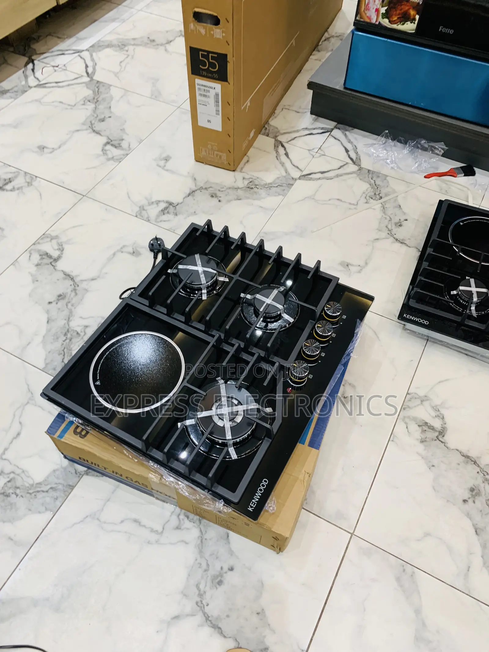 Brand New 3-1 Stove Gas Electric Black Built Kenwood 60CM