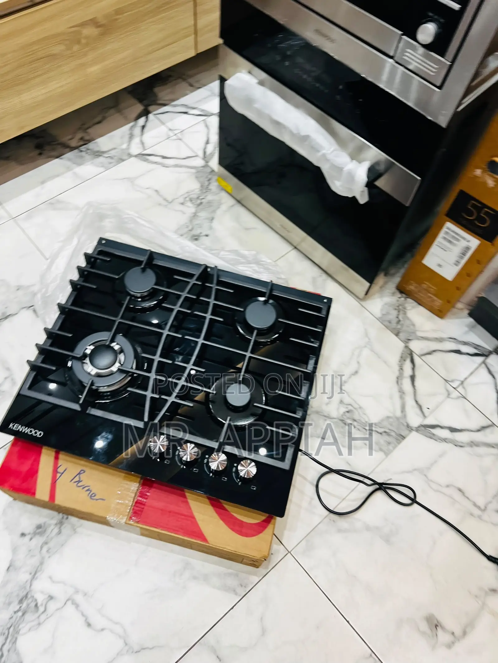 Choose Premium Kenwood 60cm Tempered Glass 4 Gas Hob 