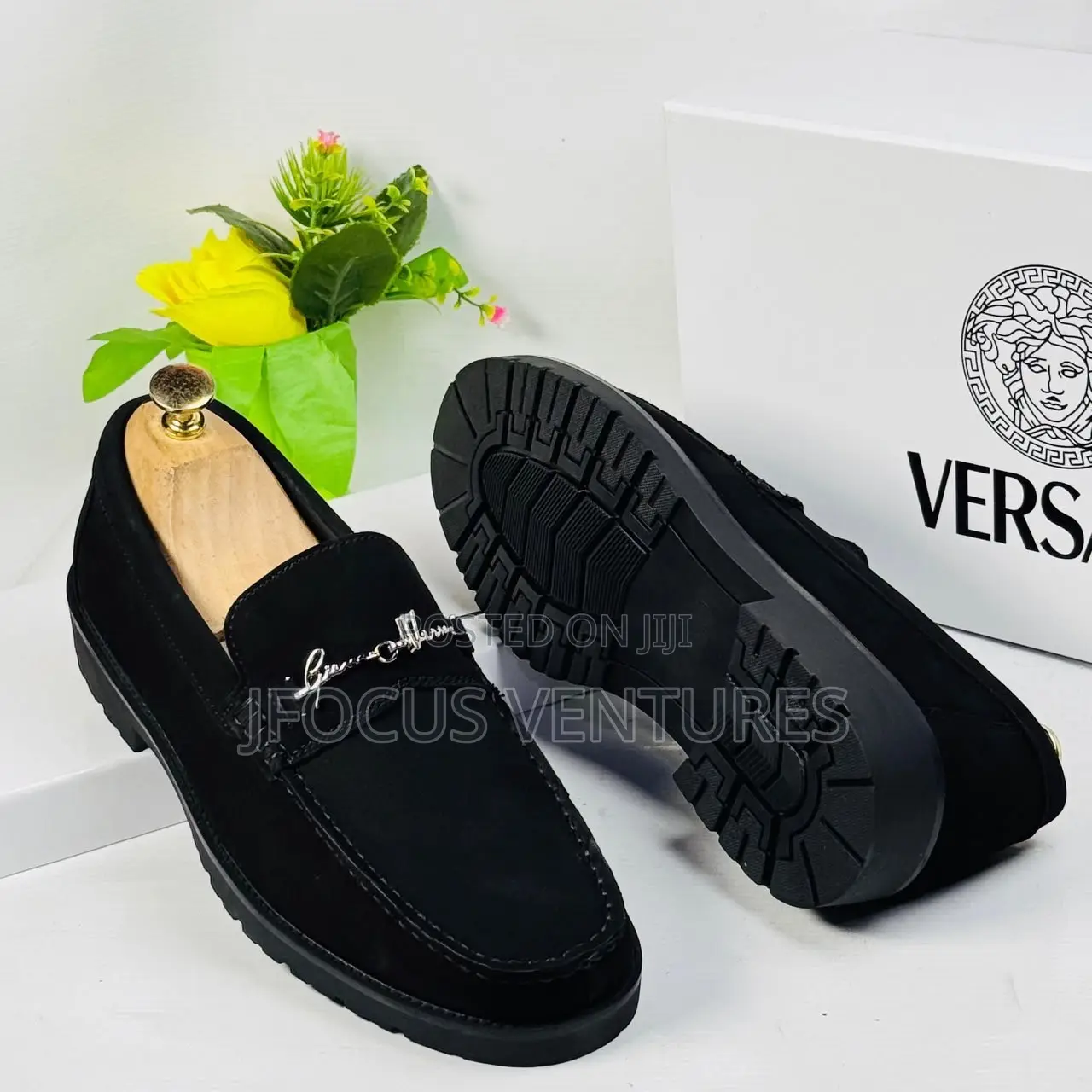 Versace Black Men’s Suede Loafer