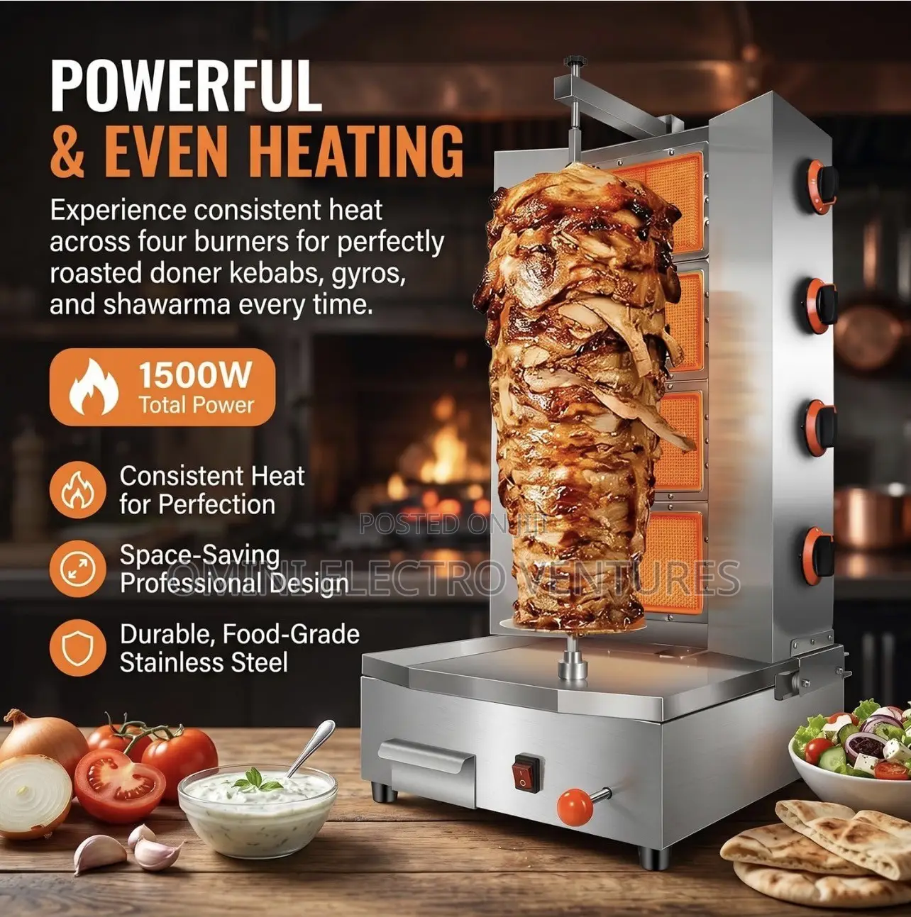 Brand New 4 Burner Shawarma Machine