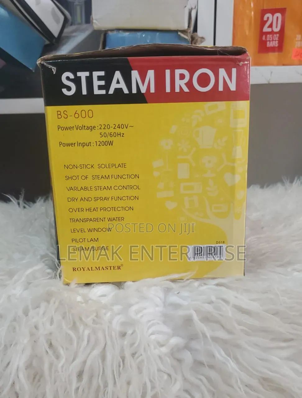 Royalmaster BS-600 Steam Iron, Typically Operating at 1200W
