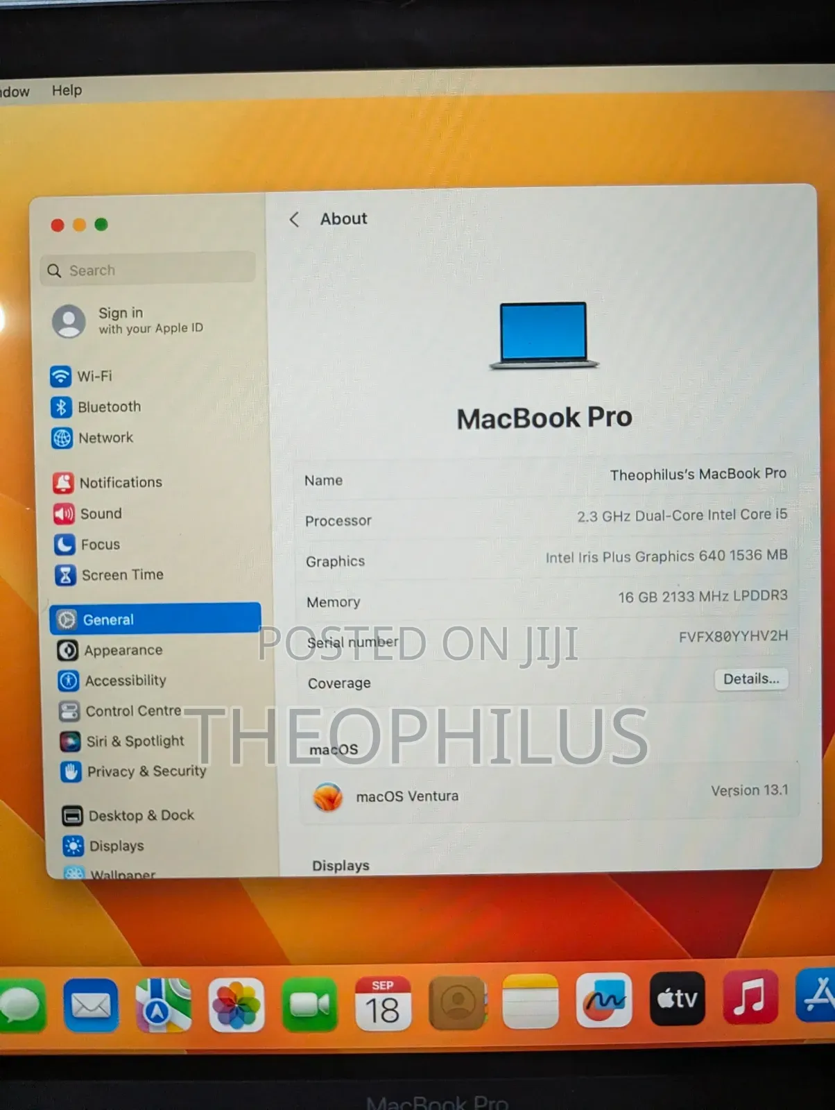Laptop Apple MacBook Pro 2017 16GB Intel Core i5 SSD 256GB