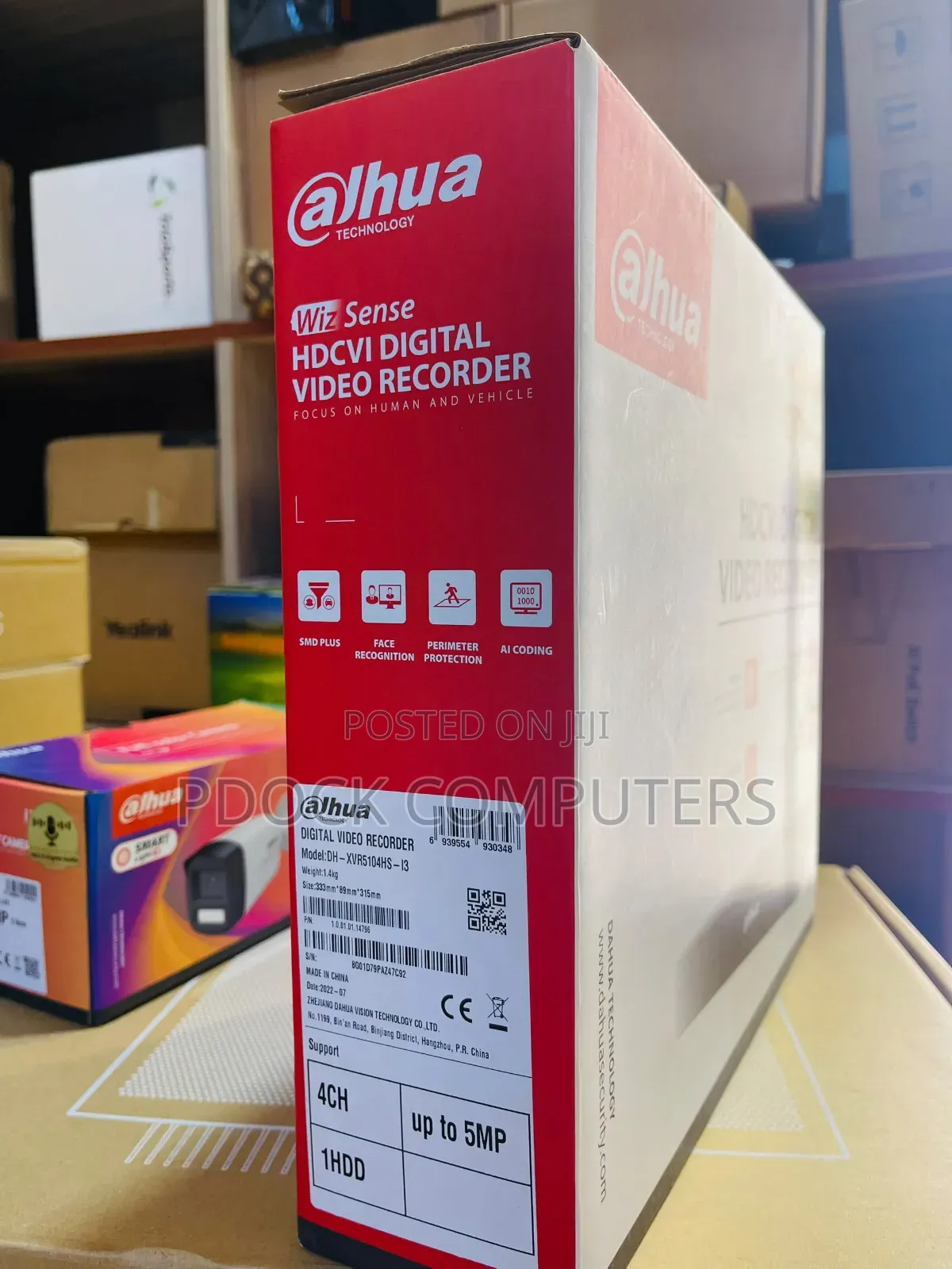 Dahua DVR 4CH Penta-Brid 5MP Value/1080p Compact 1U 1HDD WizSense