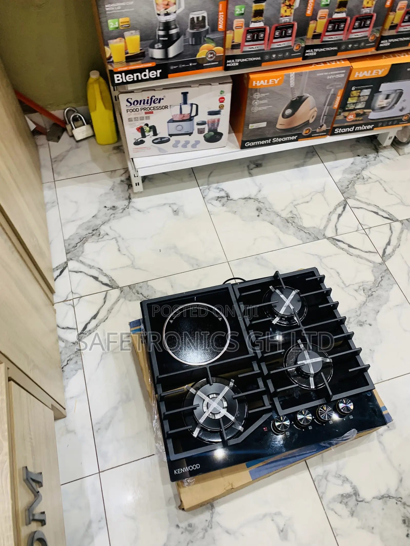 Classic New 3 Gas 1 Electric Kenwood 60cm Black Hob
