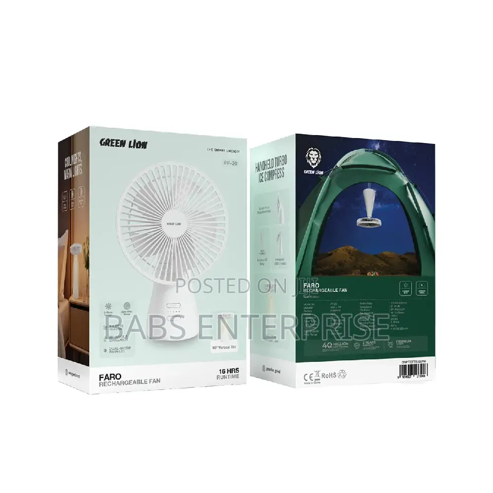 Green Lion FARO Rechargeable Fan – White