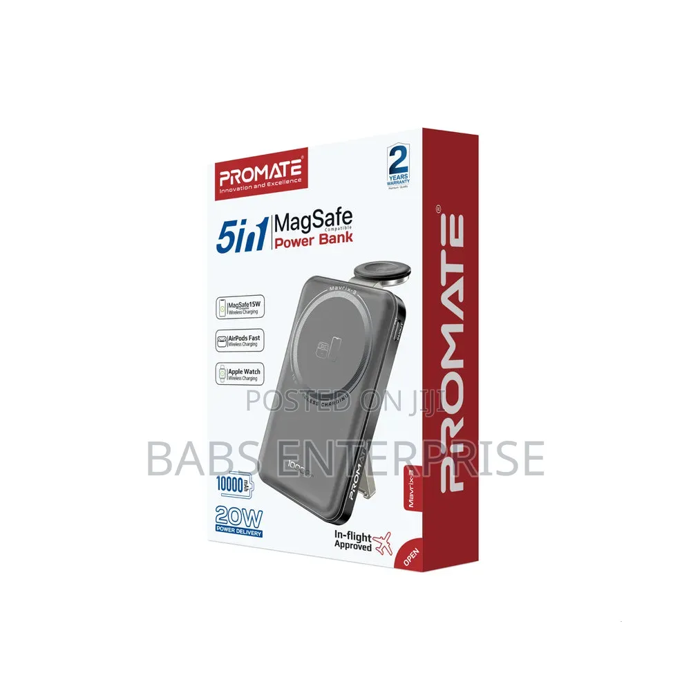 Promate Mavrix-3 3 in 1 MagSafe Wireless Charging Power Bank