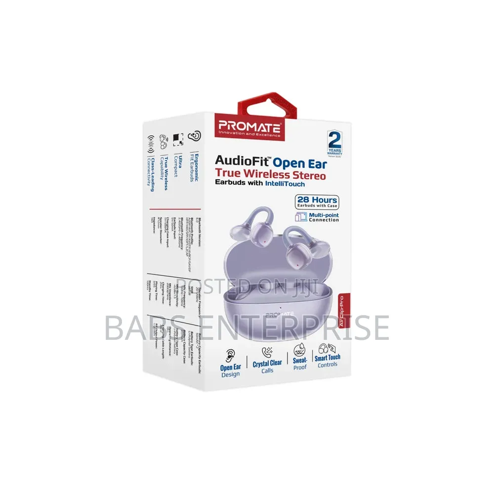Promate AirClip-Pro Open Ear True Wireless Stereo Earbuds IntelliTouch