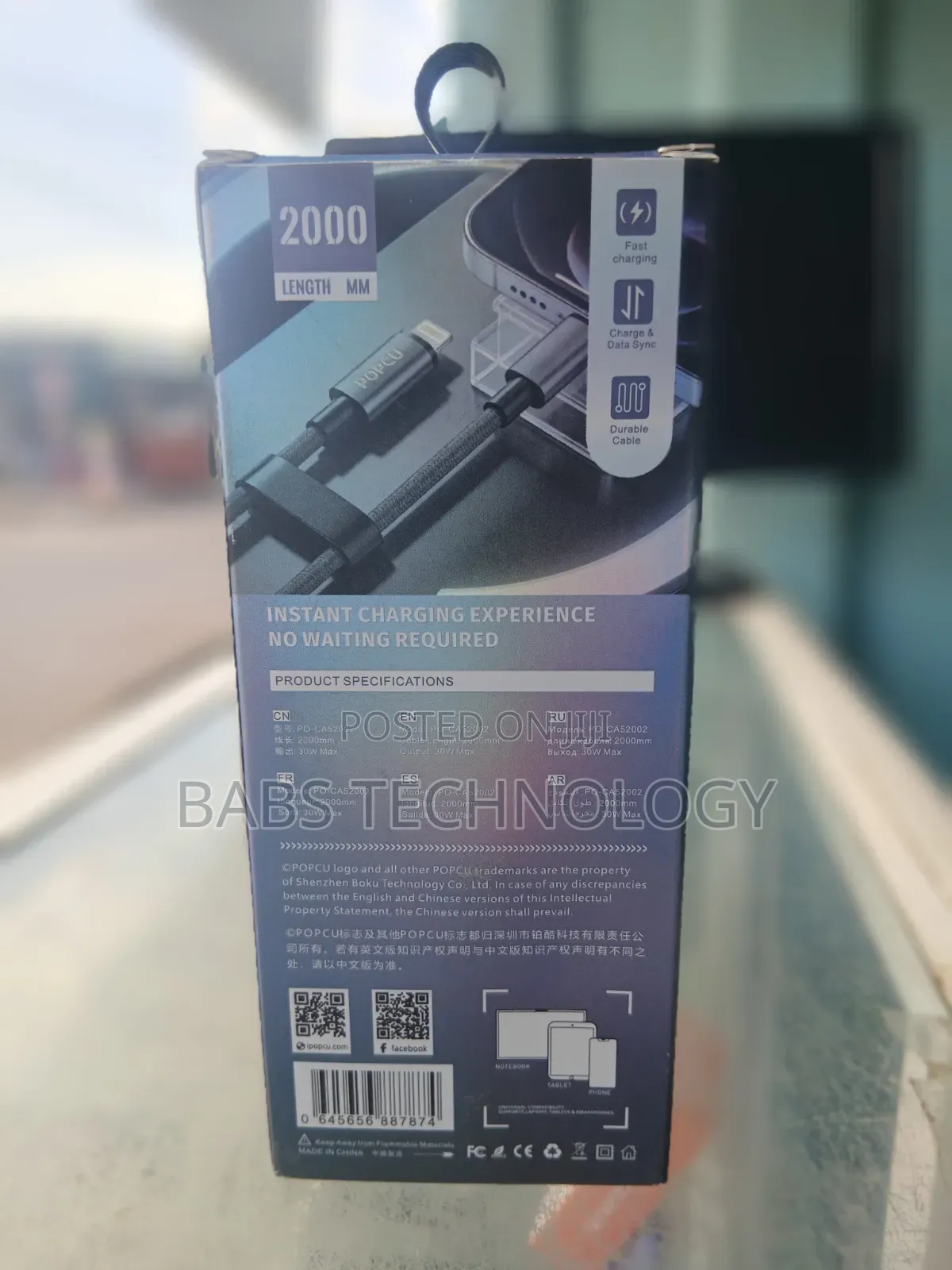 30w Popcu 2m USB-C to Lightning
