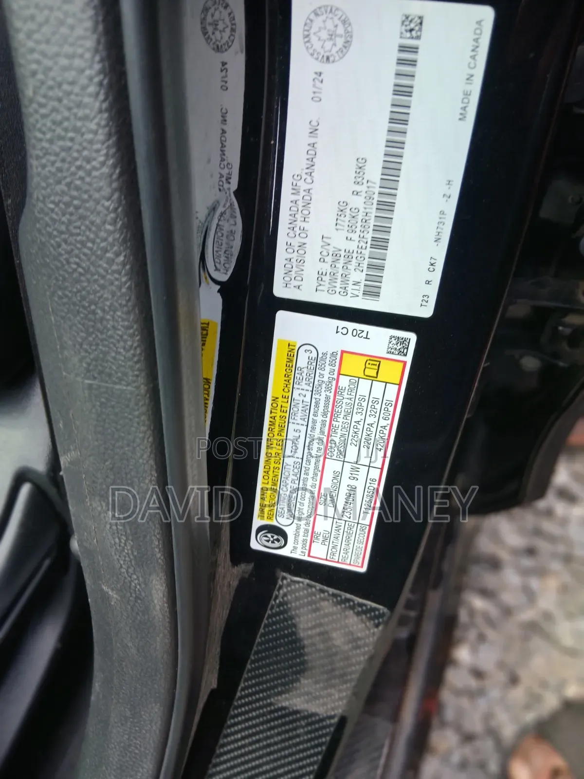 Honda Civic Sport Touring CVT 2024 Black