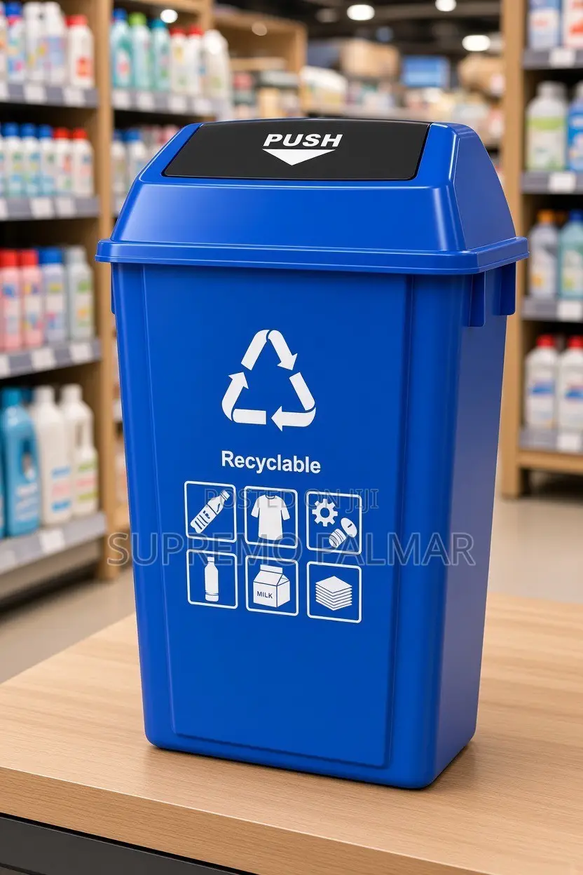 40L Color Coded Waste Management Bin – Push Lid