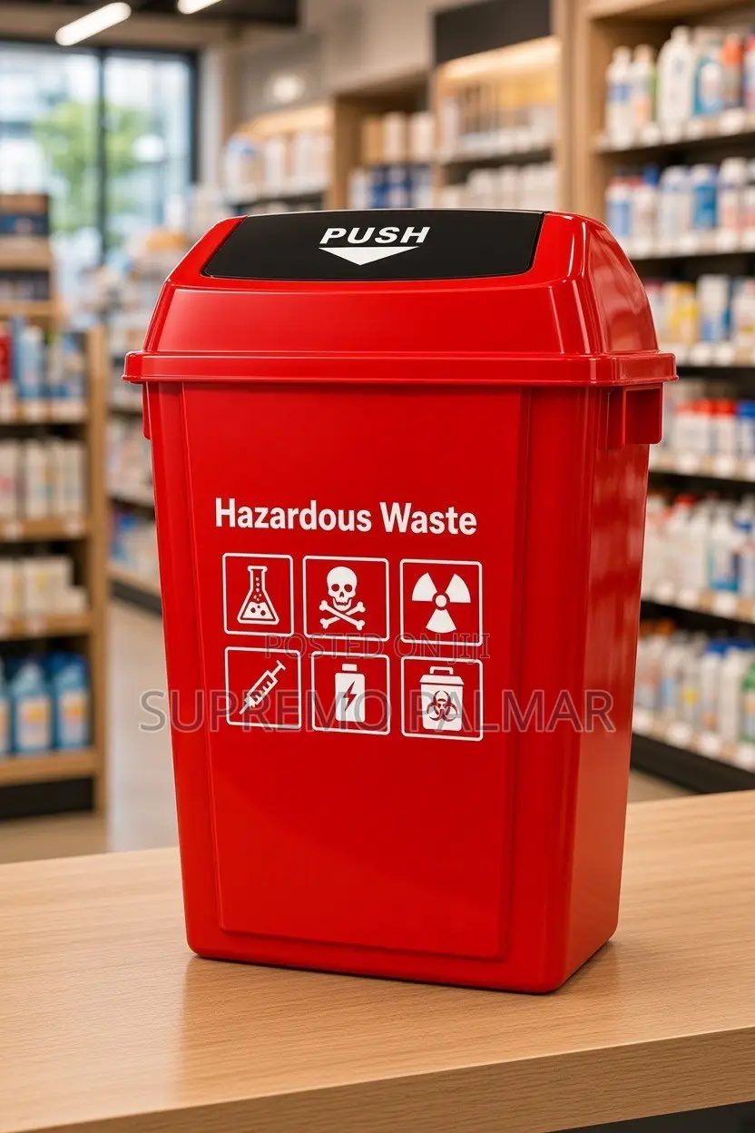 40L Color Coded Waste Management Bin – Push Lid