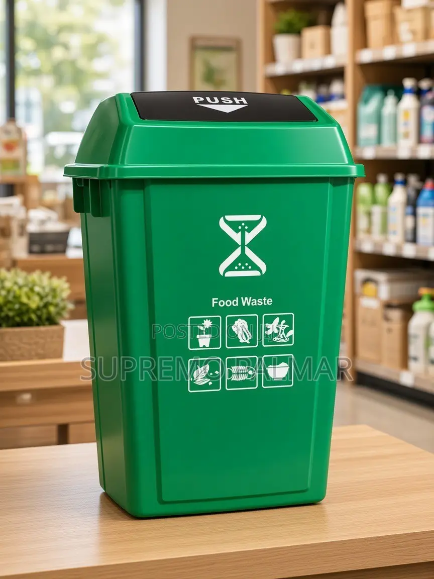 40L Color Coded Waste Management Bin – Push Lid