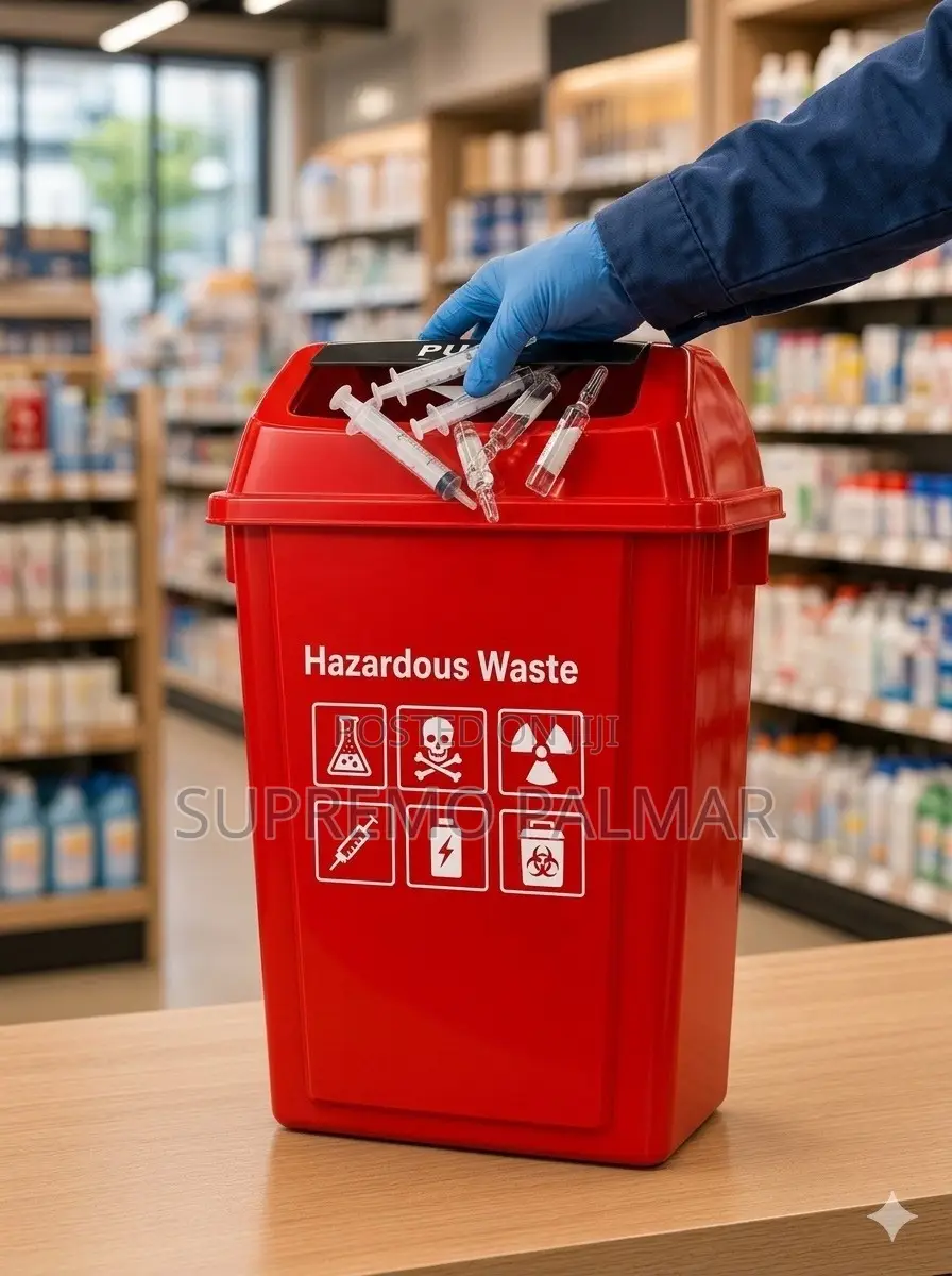 40L Color Coded Waste Management Bin – Push Lid