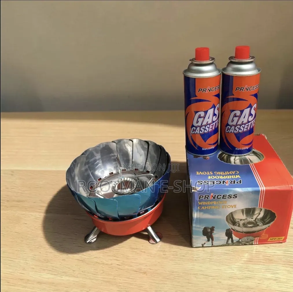 Portable Camping Stove With 2 Refill Containers