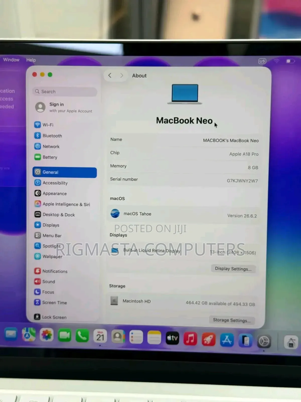 New Laptop Apple MacBook Neo 2026 8GB Apple M5 SSD 512GB