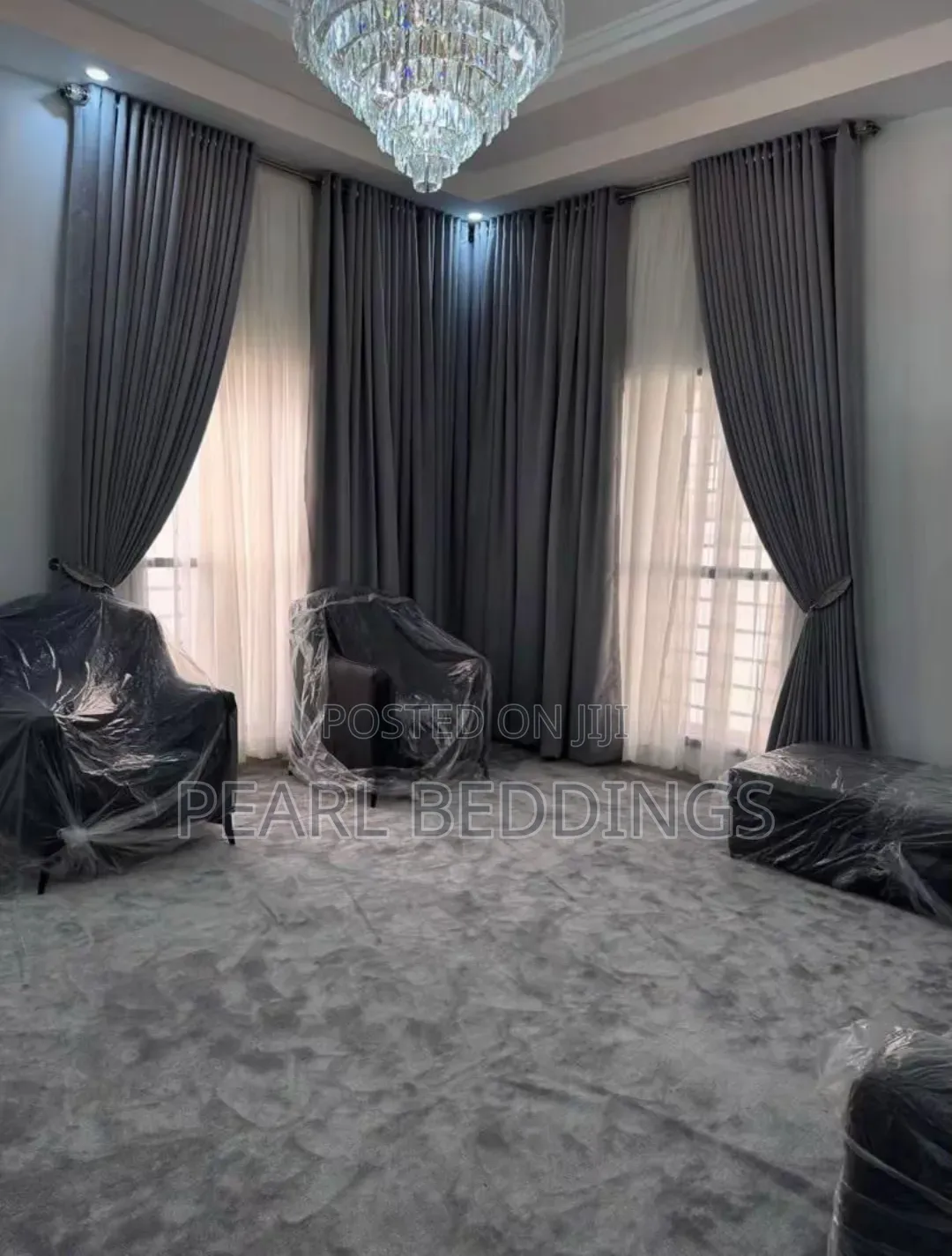 Elegant Modern Quality Heavy 10ft Total Blackout Textured Curtains