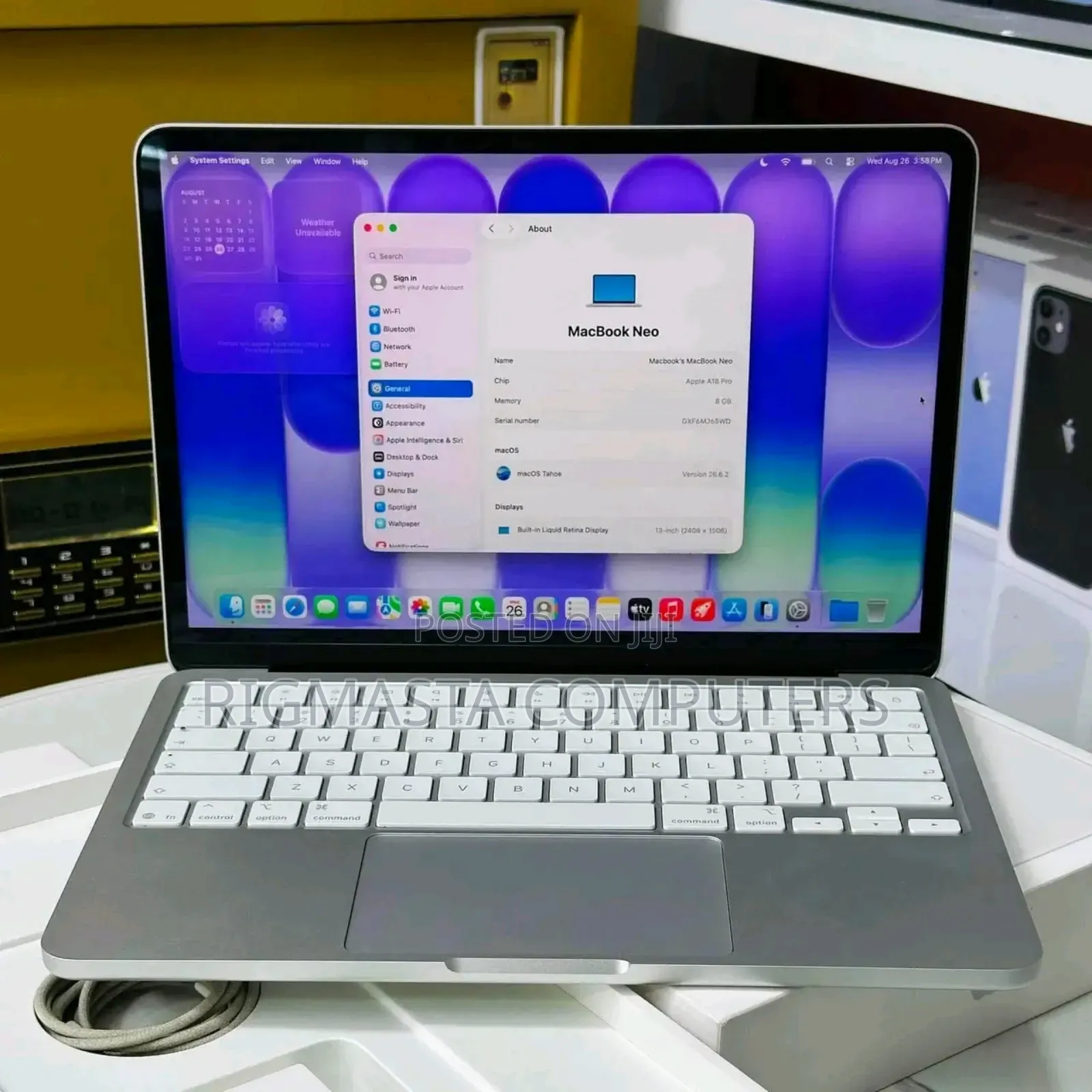 New Laptop Apple MacBook Neo 2026 8GB Apple M5 SSD 512GB