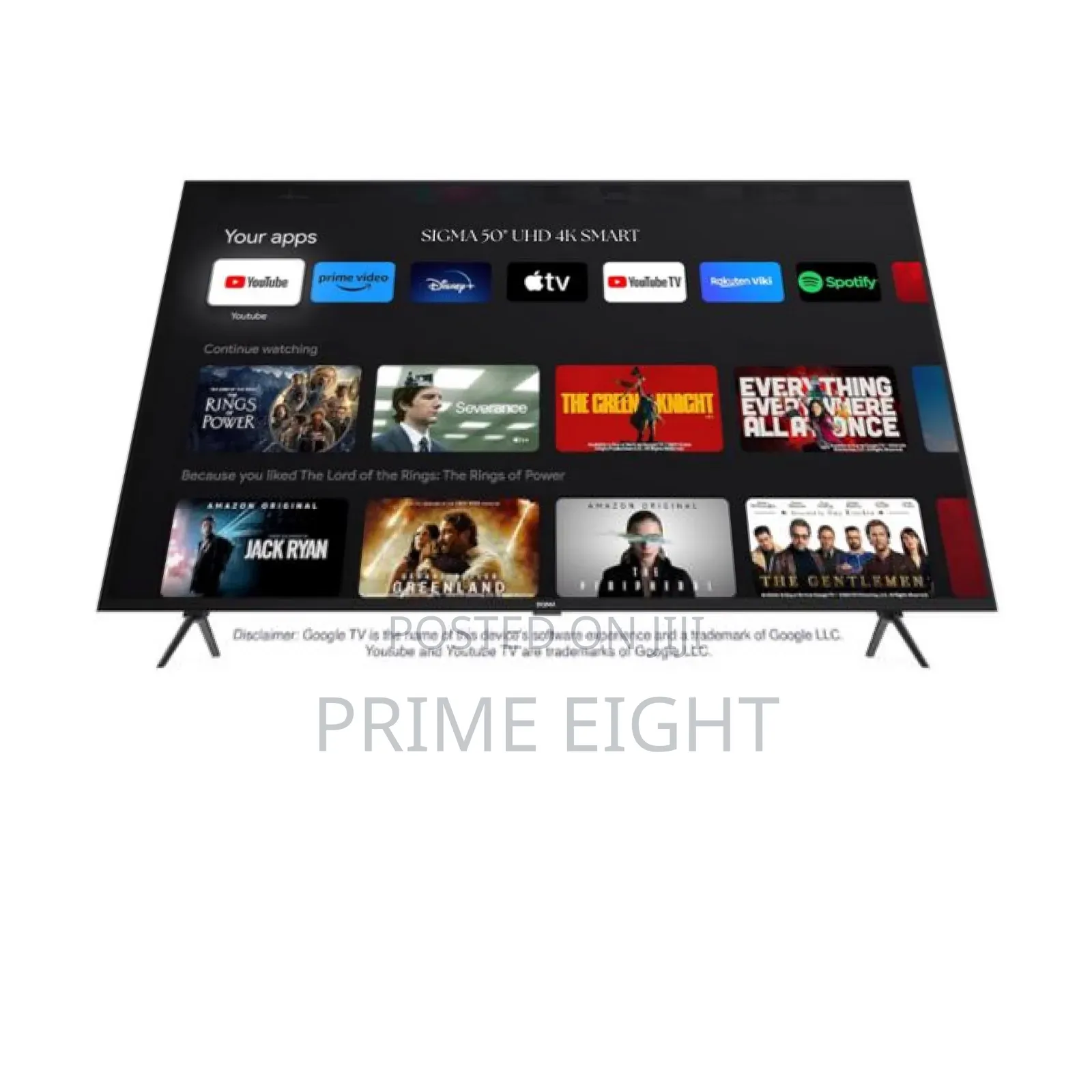 Sigma 50 Inch Smart Frameless Digital Satellite UHD TV