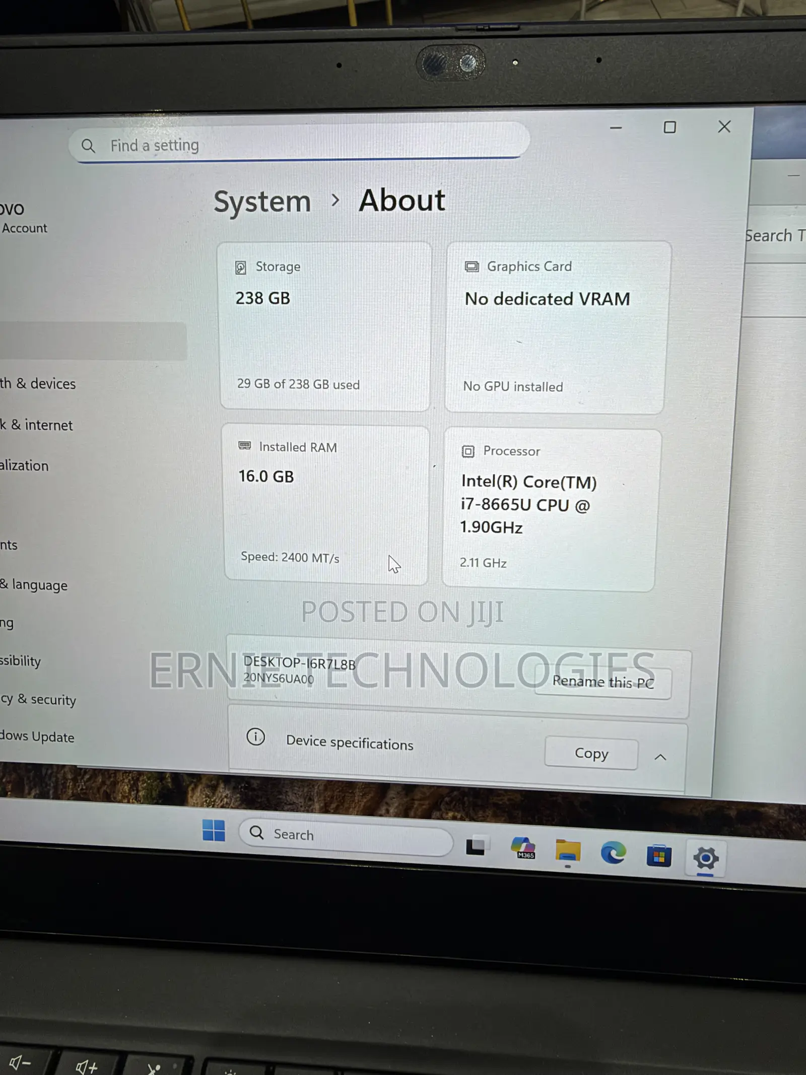 Laptop Lenovo ThinkPad T14 16GB Intel Core i7 SSD 256GB