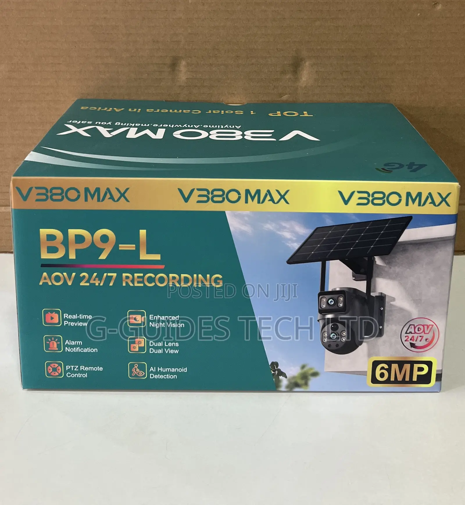 V380 Max BP9-L 6MP Solar-Powered PTZ Dual Lens Security Camera
