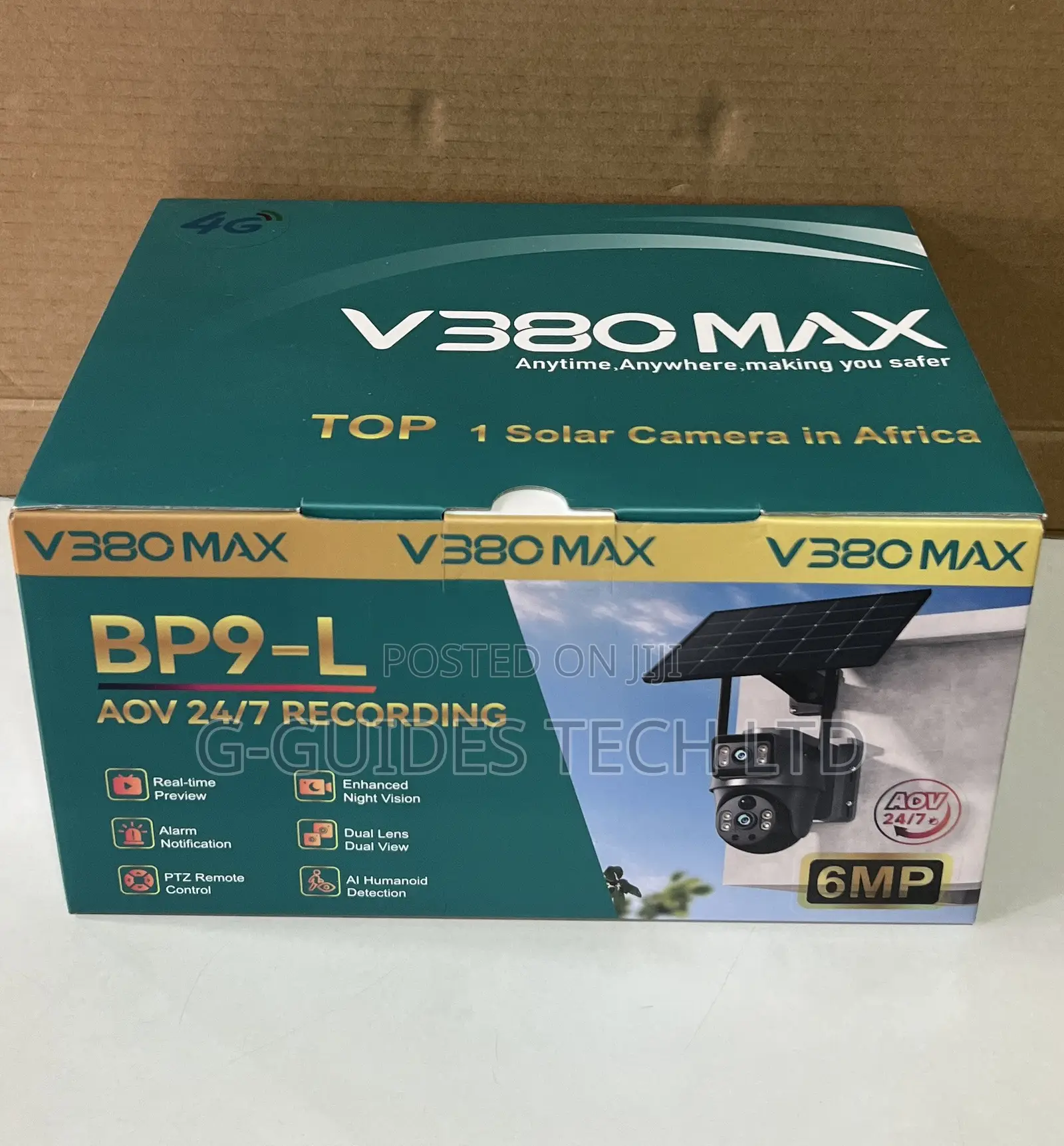 V380 Max BP9-L 6MP Solar-Powered PTZ Dual Lens Security Camera