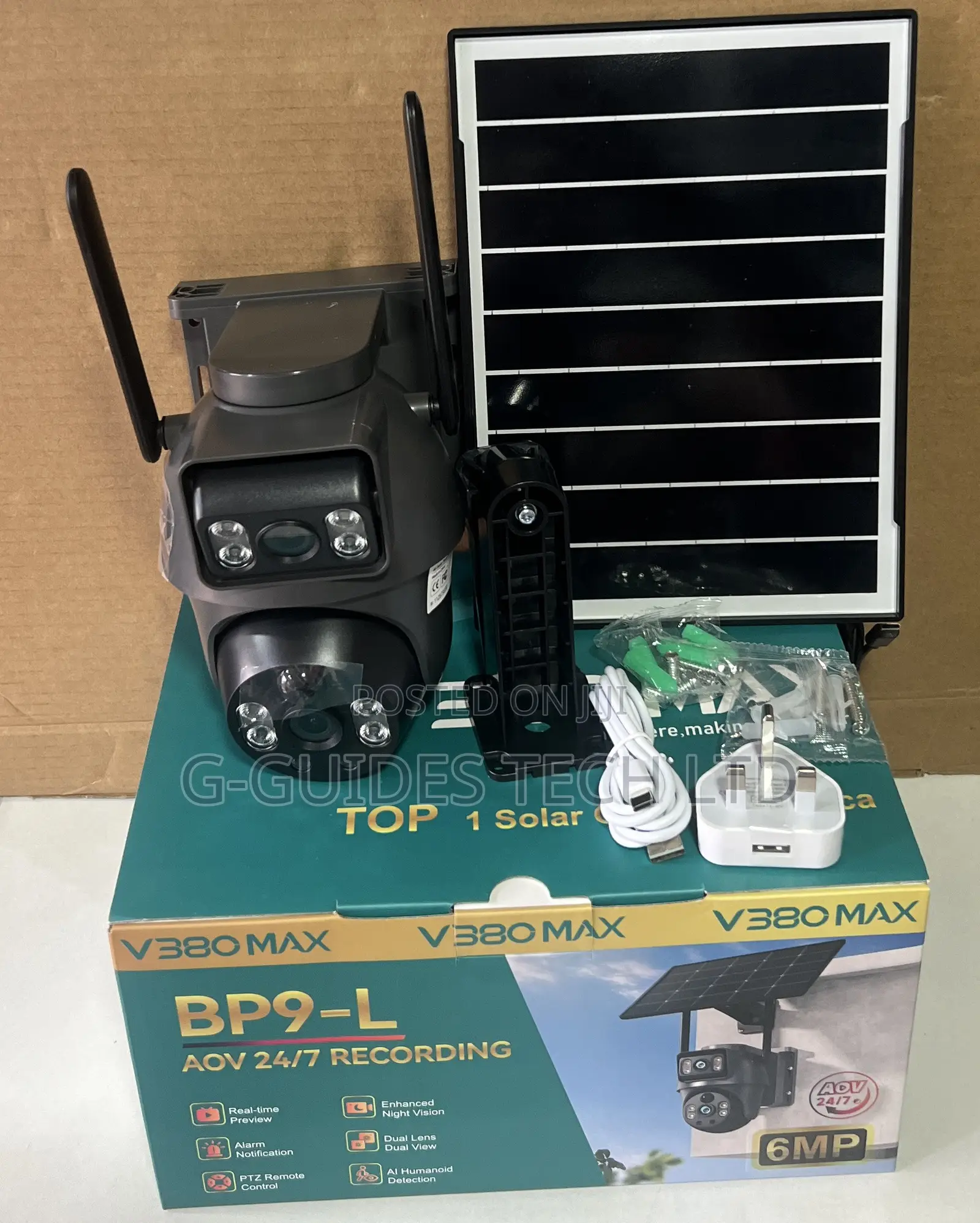 V380 Max BP9-L 6MP Solar-Powered PTZ Dual Lens Security Camera
