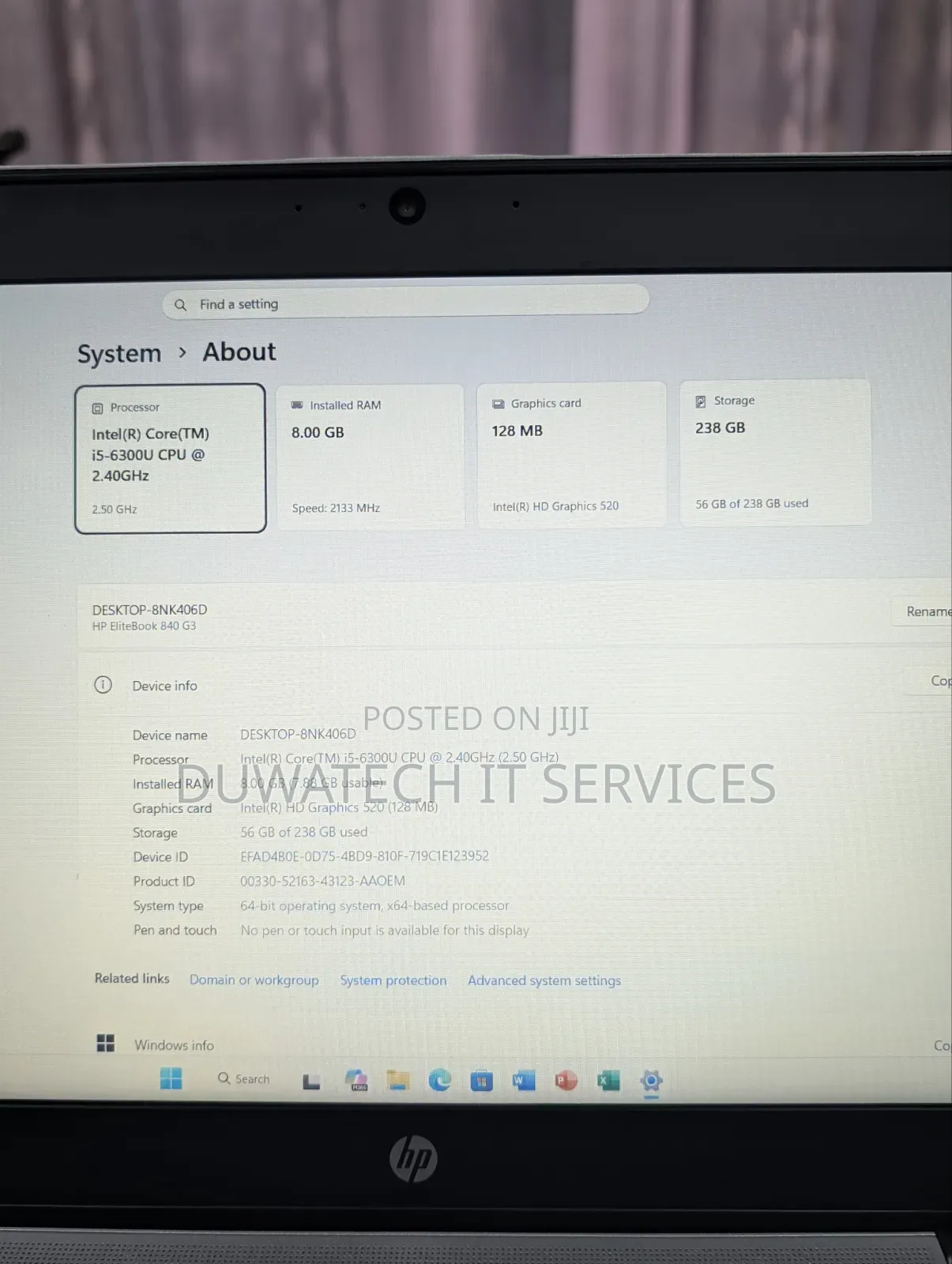 Laptop HP EliteBook 840 G3 8GB Intel Core i5 SSD 256GB