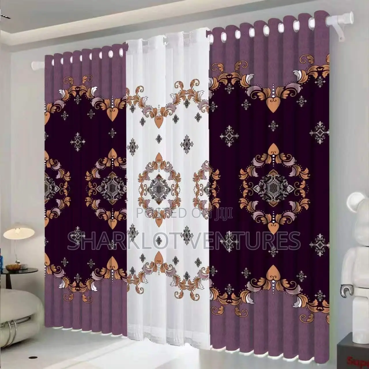 3 PCS Elrantic Customized Room Curtains