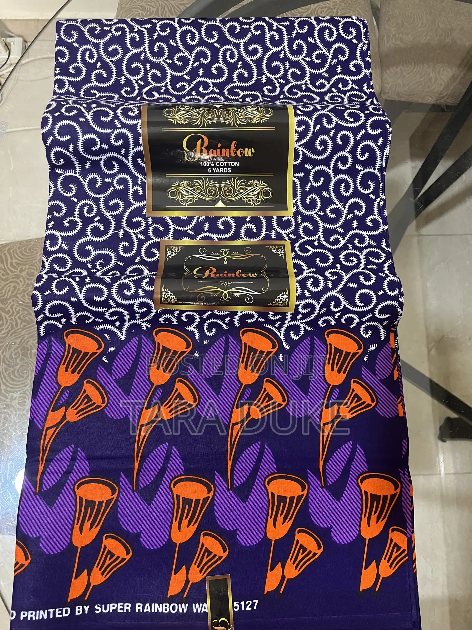Orange and Purple African Print