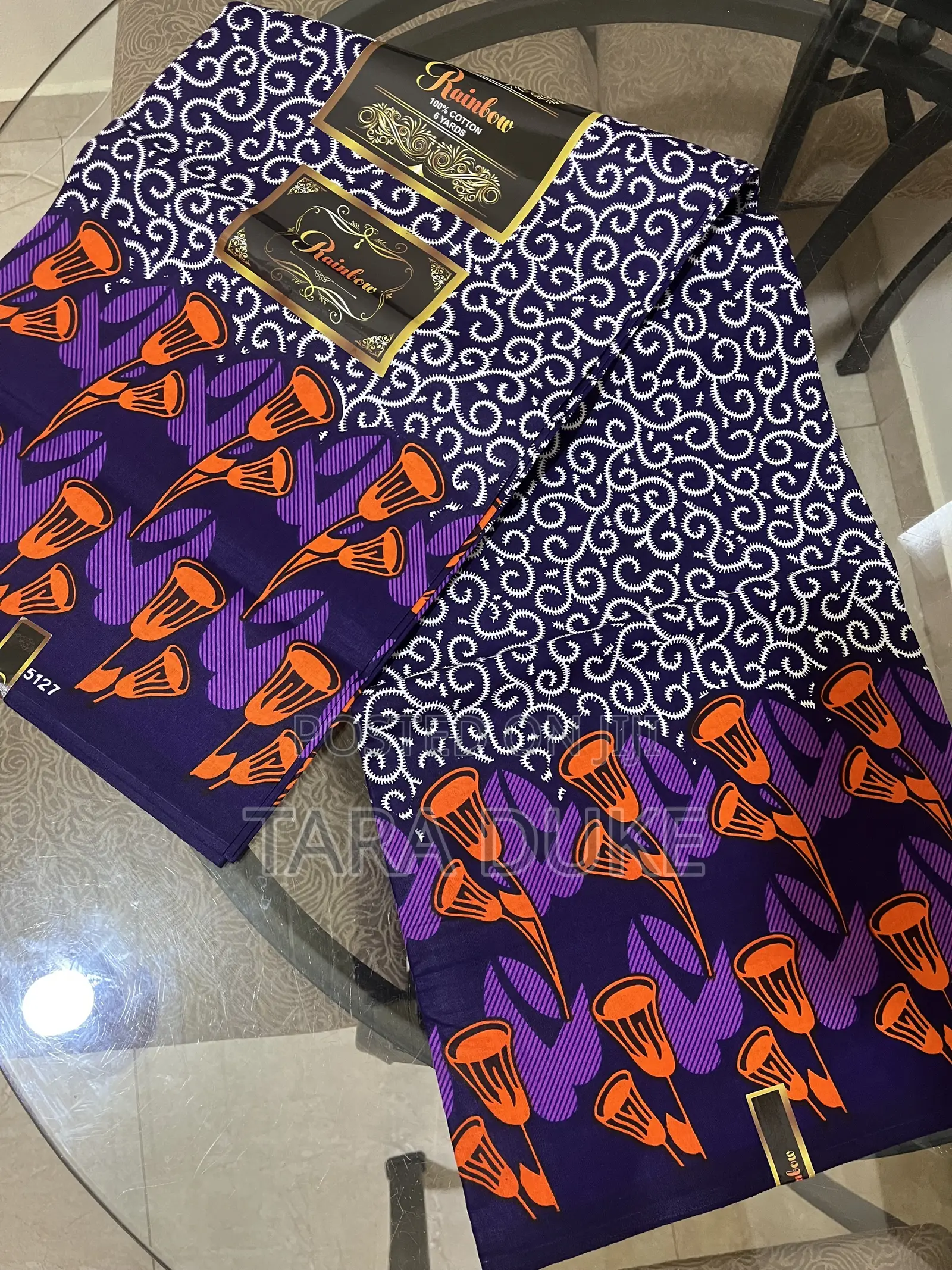 Orange and Purple African Print