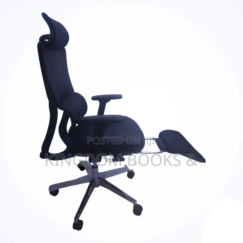Ergonomic Mesh Swivel Office Chair With Retractable Footrest