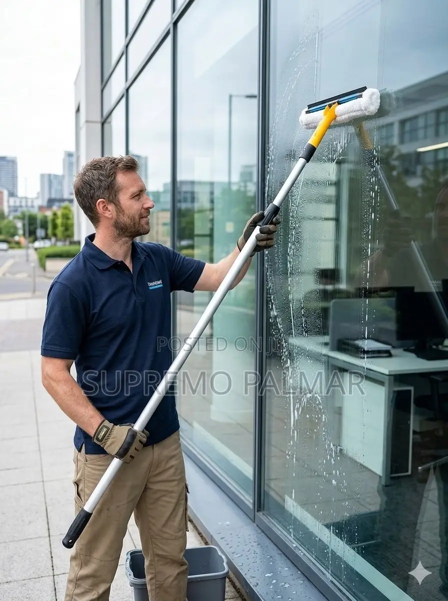 3M Telescopic Window Cleaner – 2-in-1 Microfiber Washer Squeegee