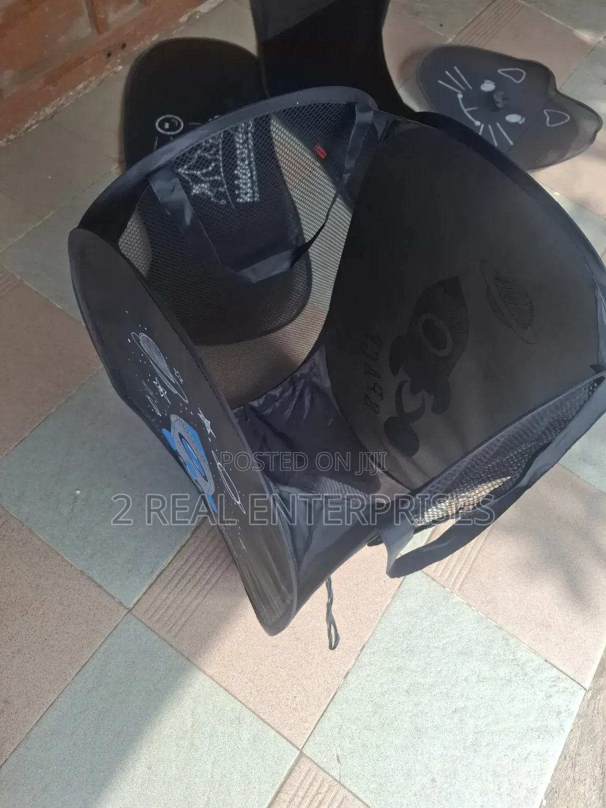 Kids Pop-Up Space Rocket Toy Storage Laundry Hamper Car Sun Shades