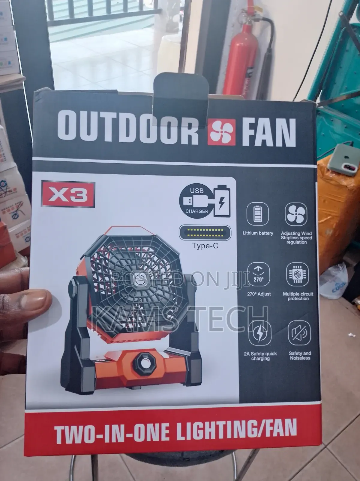 X3 Outdoor/Indoor Table Fan With Light