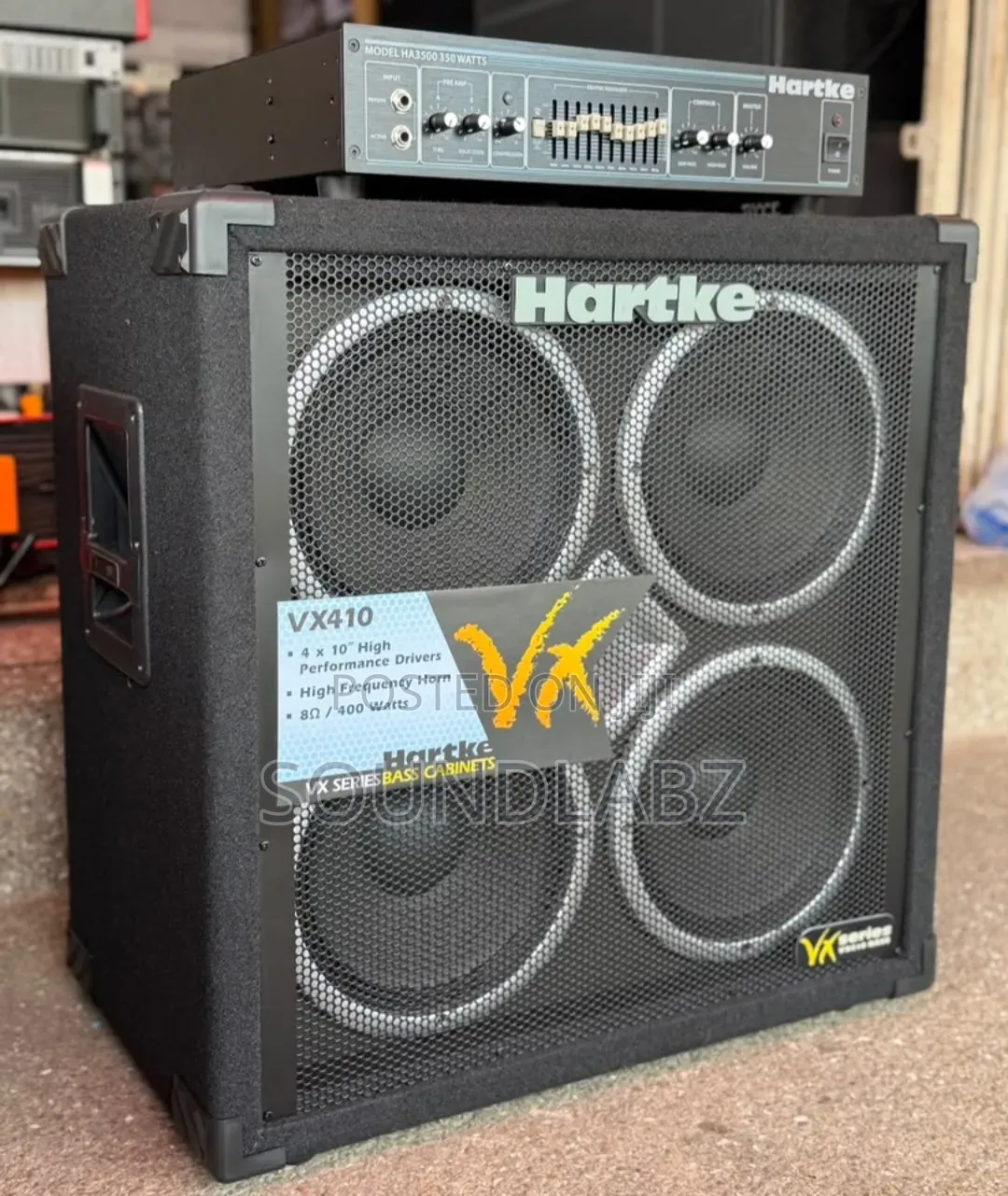 Hartke VX410 Bass Speaker Combo With Hartke HA3500 Bass Amplifier Head