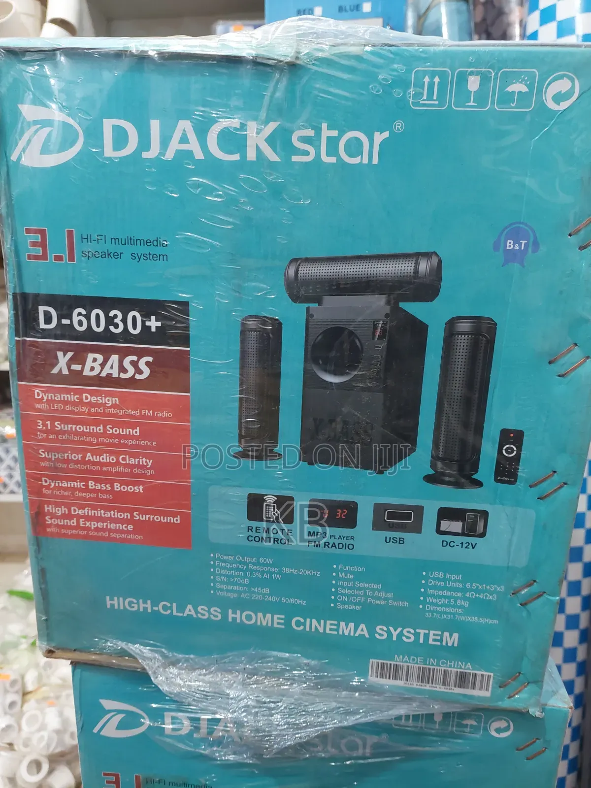 DJACK Star D-6030+ 3.1 X-Bass Cinema Speaker System withFMRadio Remote