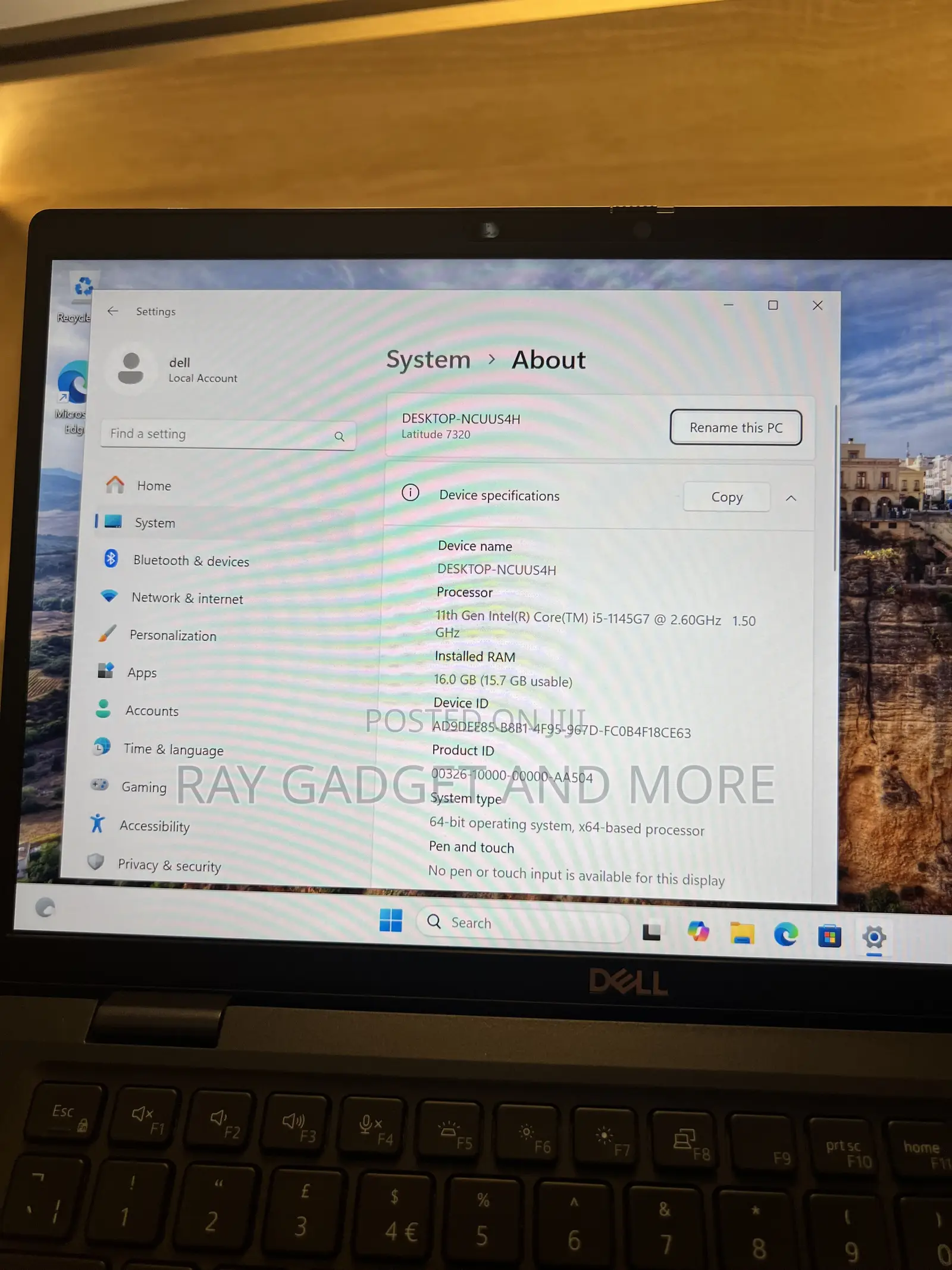 Laptop Dell Latitude 7320 16GB Intel Core i5 SSD 256GB