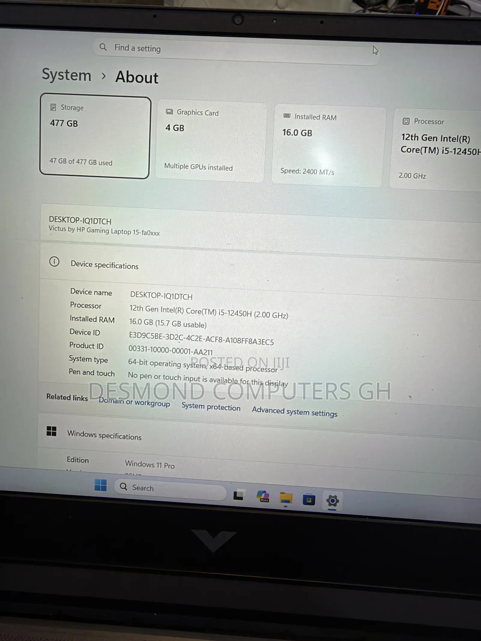 Laptop HP Victus 15 16GB Intel Core i5 SSD 512GB