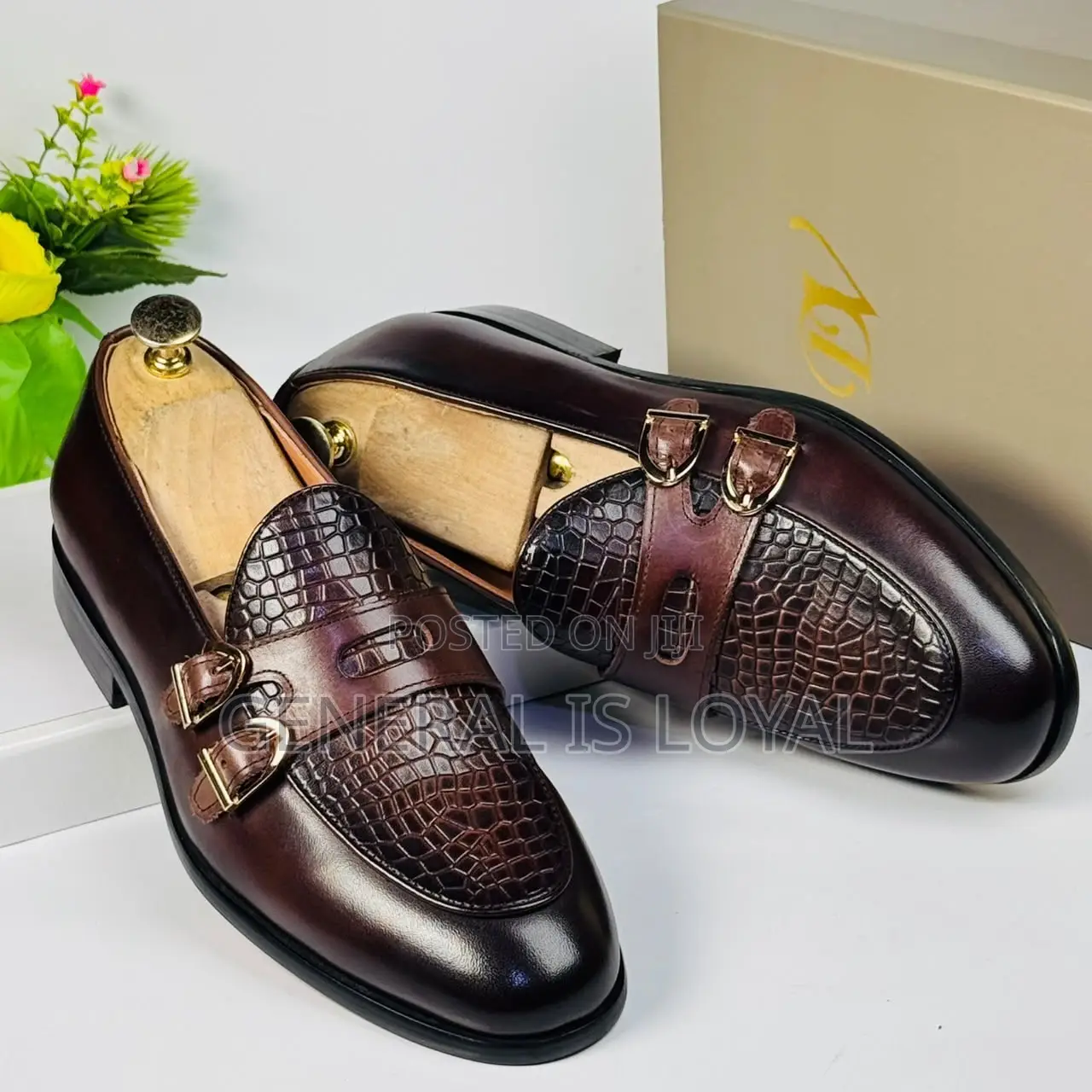 Dino Verratti Brown Leather Monk Strap Men’s Loafer
