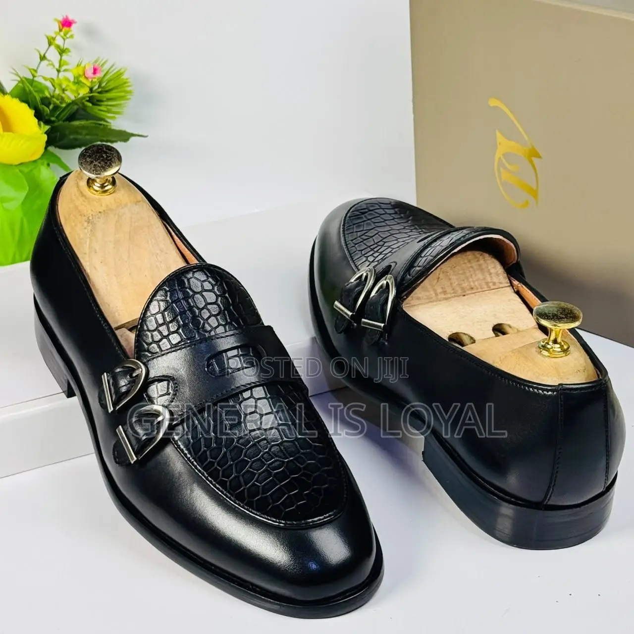 Dino Verratti Black Leather Monk Strap Men’s Loafer