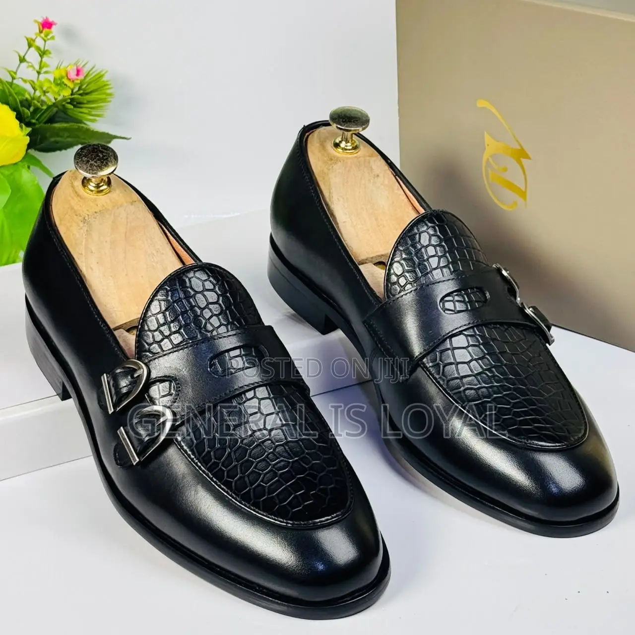 Dino Verratti Black Leather Monk Strap Men’s Loafer