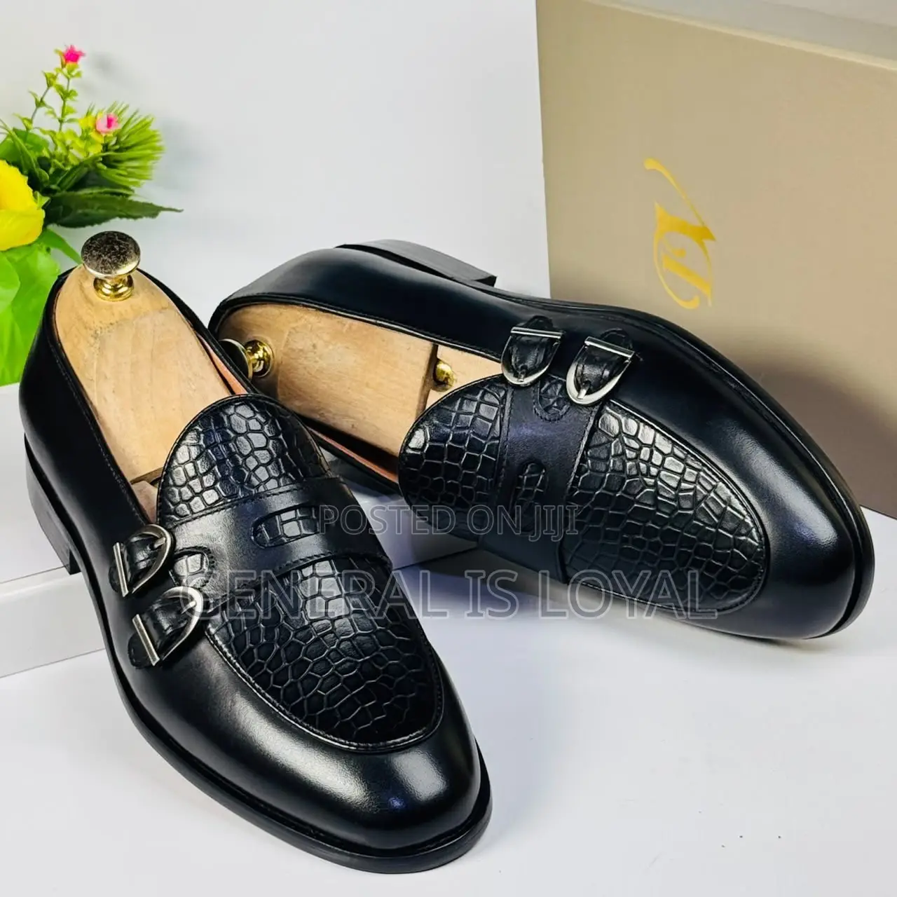 Dino Verratti Black Leather Monk Strap Men’s Loafer