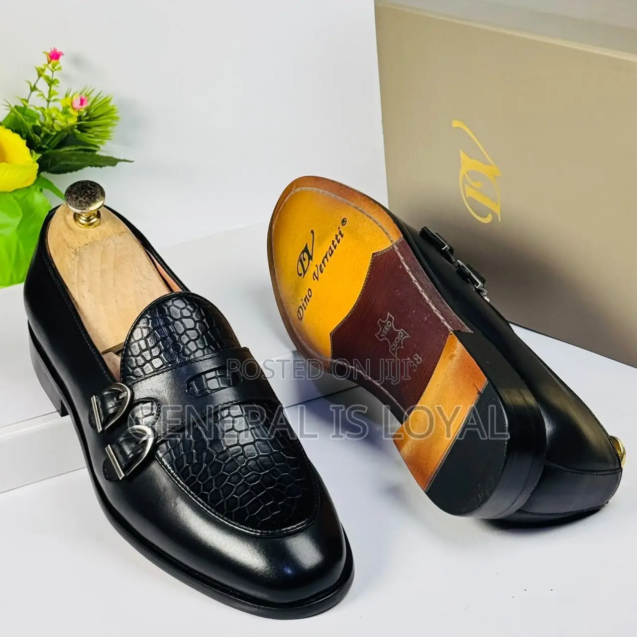 Dino Verratti Black Leather Monk Strap Men’s Loafer